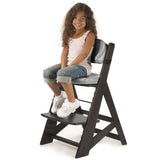 Height Right Kids Chair in Espresso with Grey Comfort Cushions 