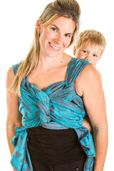Chimparoo Woven Wrap Baby Carrier in Biloba Aqua