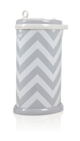 UBBI - Steel Diaper Pails in Grey Chevron