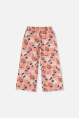 Wide Leg Sweatpants Pink Strawberry Print