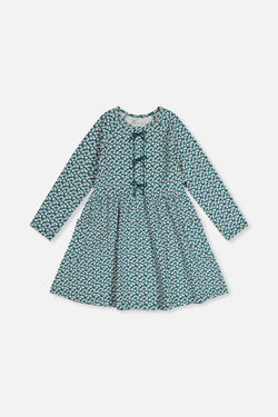 Robe en coton biologique avec poches Imprimé fleuri vert