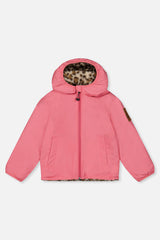 Reversible Mid-Season Jacket Pink And Leopard