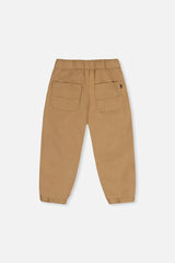 Stretch Canvas Jogger Pants Beige