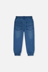 French Terry Denim Jogger Pants Light Blue