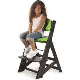 Height Right Kids Chair in Espresso with Lime Comfort Cushions 