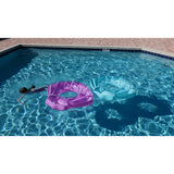 Giant Teal Glitter Sea Shell in pool with kid by BigMouth Pool Floats