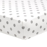 Liz and Roo Crib Sheets (2-pack) Gray Polka Dots