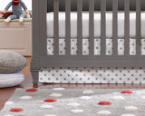 Liz and Roo Crib Skirts in Gray Dot