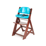KEEKAROO Height Right Kids Chair in Mahogany with Aqua Comfort Cushions 