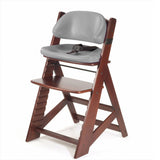 KEEKAROO Height Right Kids Chair in Mahogany with Grey Comfort Cushions