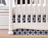 Liz and Roo Crib Skirts in Navy Metro