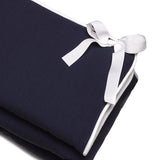 Liz and Roo Rail Covers in Navy Woven with White Trim