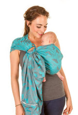 Chimparoo Ring Sling Baby Carrier in Biloba Aqua