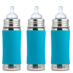 Pura Kiki - 325ml Infant Bottles (PACK OF 3) in Aqua