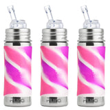Pura Kiki 325ml Straw Bottles (Pack of 3) in Pink Swirl